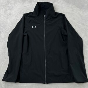 Under Armour HeatGear Full Zip Track Jacket Size Small Black Womens Athletic Fit